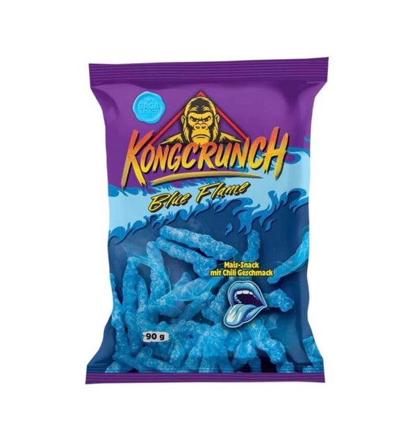 KongCrunch Blue Flame – Knuspriger Chili-Mais-Snack mit extra Kick 90g