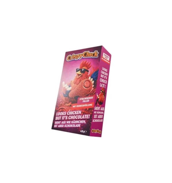 Crispy Cluck Strawberry Filled – Der verrückte Schoko-Snack im Chicken-Look 48g
