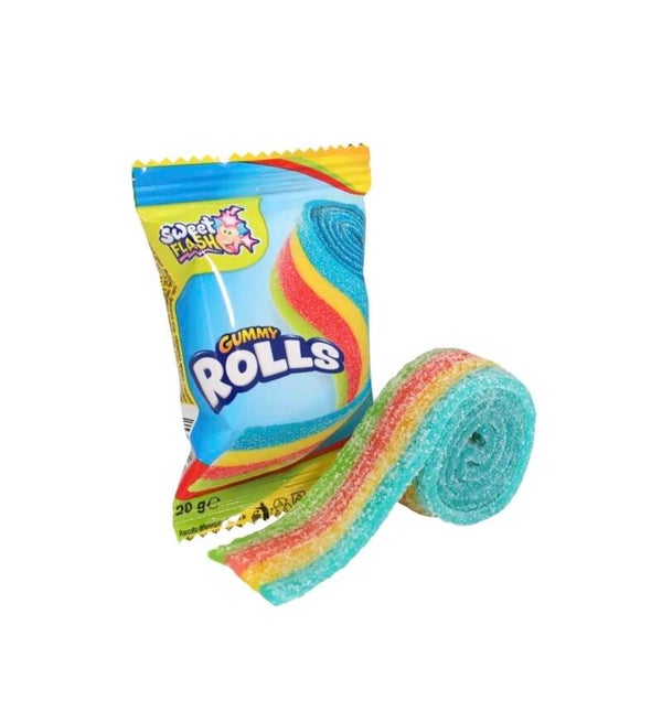 Gummy Rolls Rainbow 20g – Fruchtig-saure Fruchtgummi Rolle