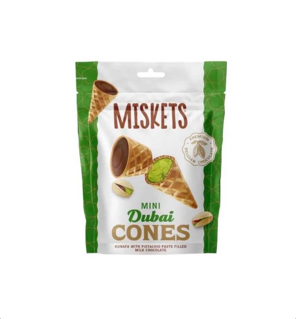 MISKETS Cones Dubai Style 50g – Knusprige Waffelcones mit orientalischem Genuss