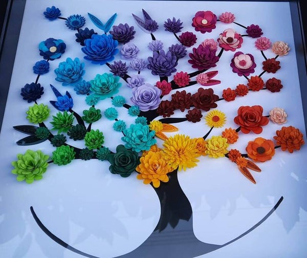 Cadre " Arbre multicolore"