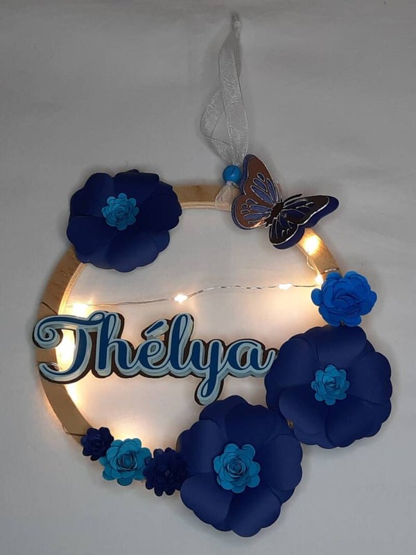 Couronne "Fleurs et papillon"