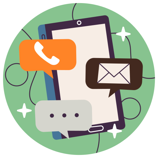 Sticker indiquant une zone de contact avec un telephone