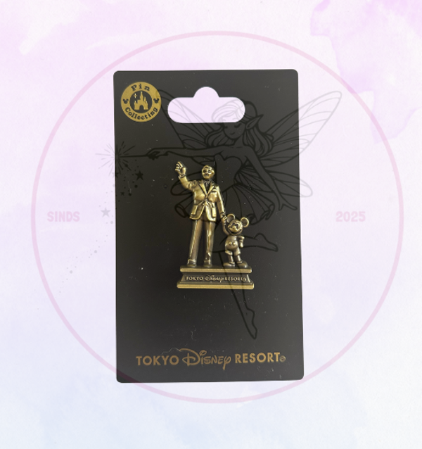 TDR Pin Statue Walt with Mickey