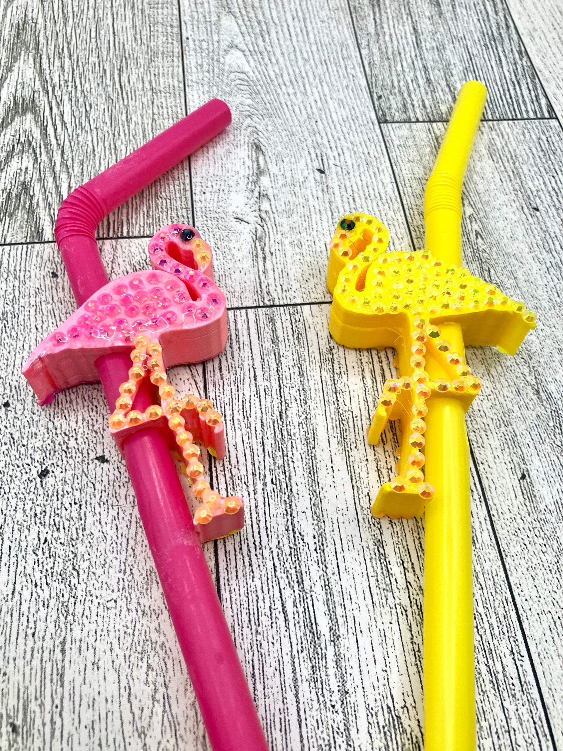 Flamingo Straw Charms