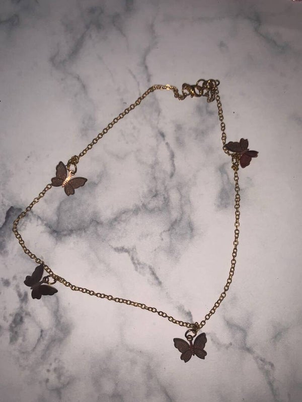 Goude vlinder ketting