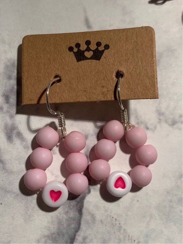 Roze ronde oorbellen