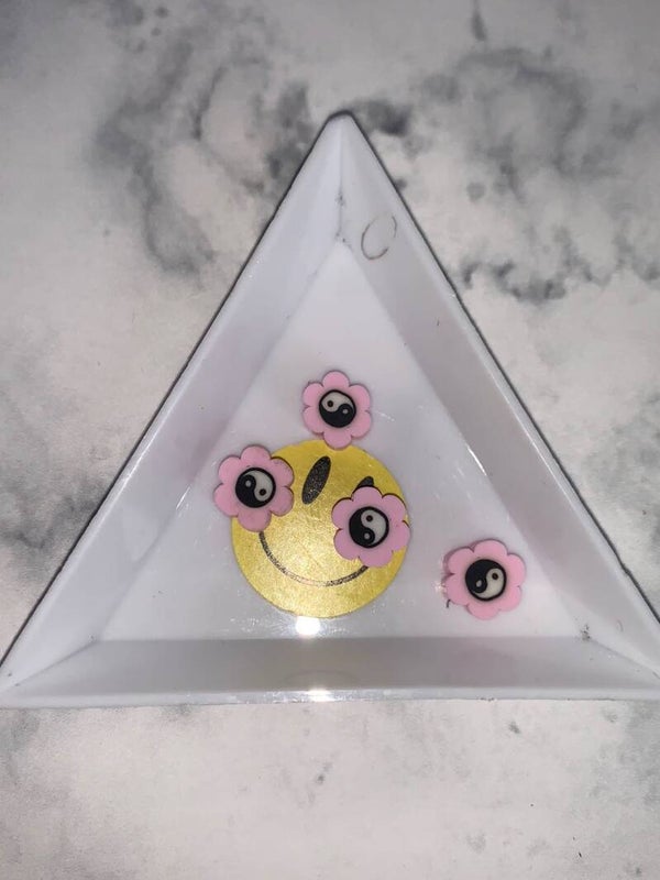 Ying yang bloemetjes polymeer