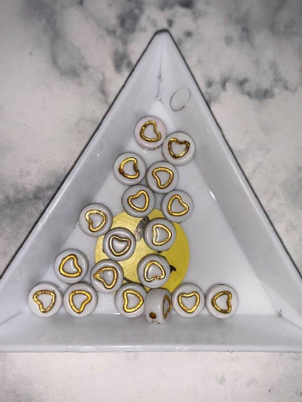 Acryl hartjes goud
