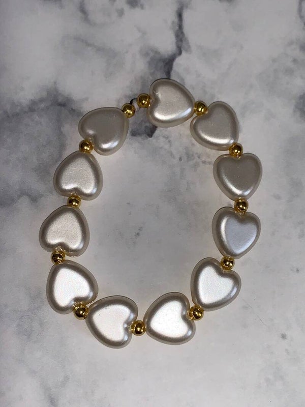 Parel armband met goude kralen