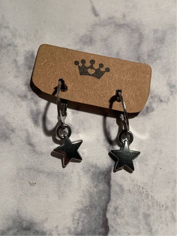 Sterretjes oorbellen zilver