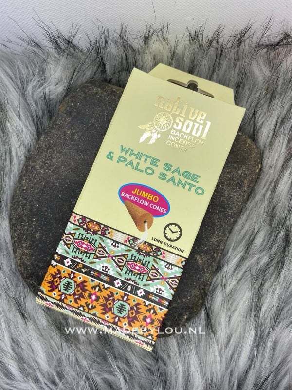 Native Soul white Sage/ Palo Santo blackflow kegelwierook