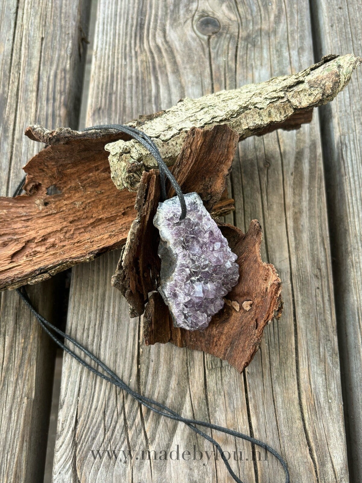 Ruwe amethist ketting