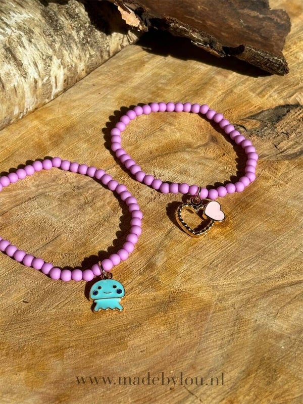Armbandjes paars/roze