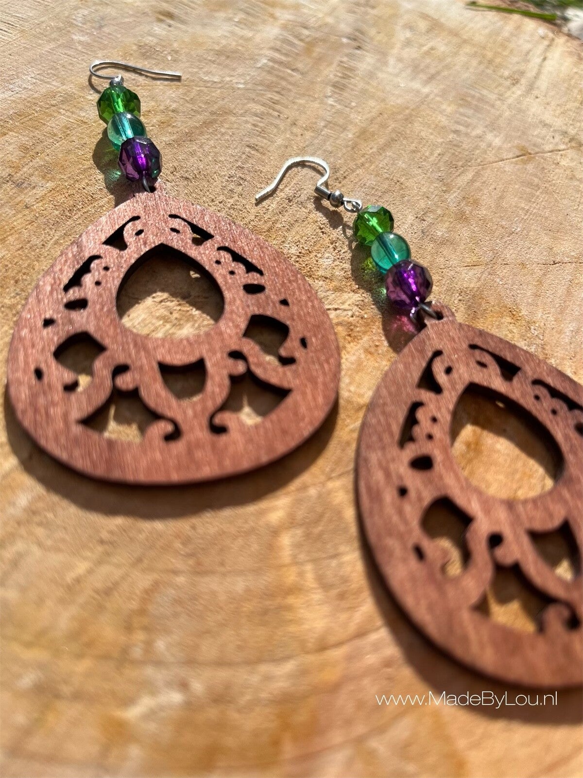 (SALE) Oorbellen ‘Wood’.