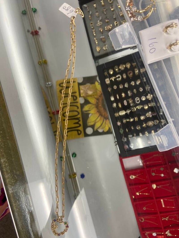 Paper clip Cadena con dijen de mom