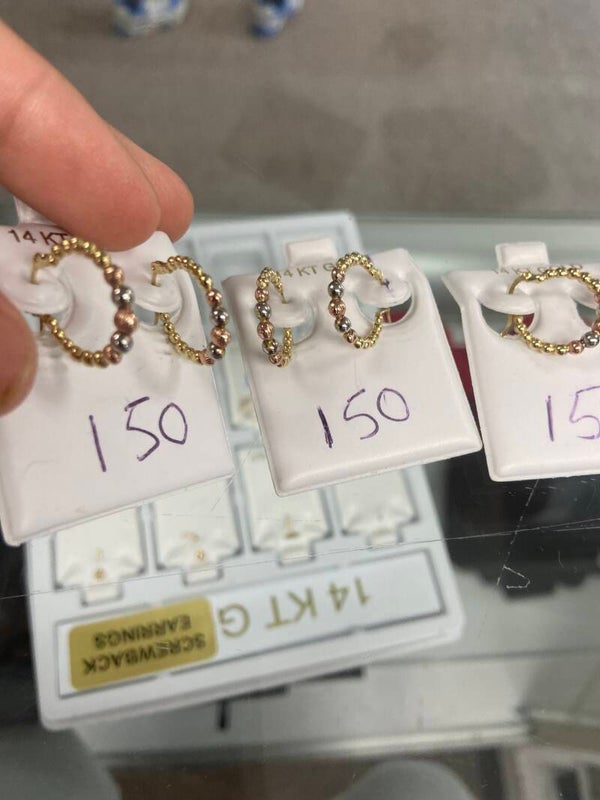 Aretes argollitas 3 tonos