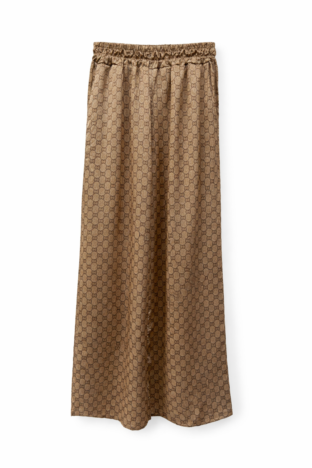 Dames wijde broek beige/taupe – nieuw – one size Women’s wide leg pants beige/taupe – new – one size