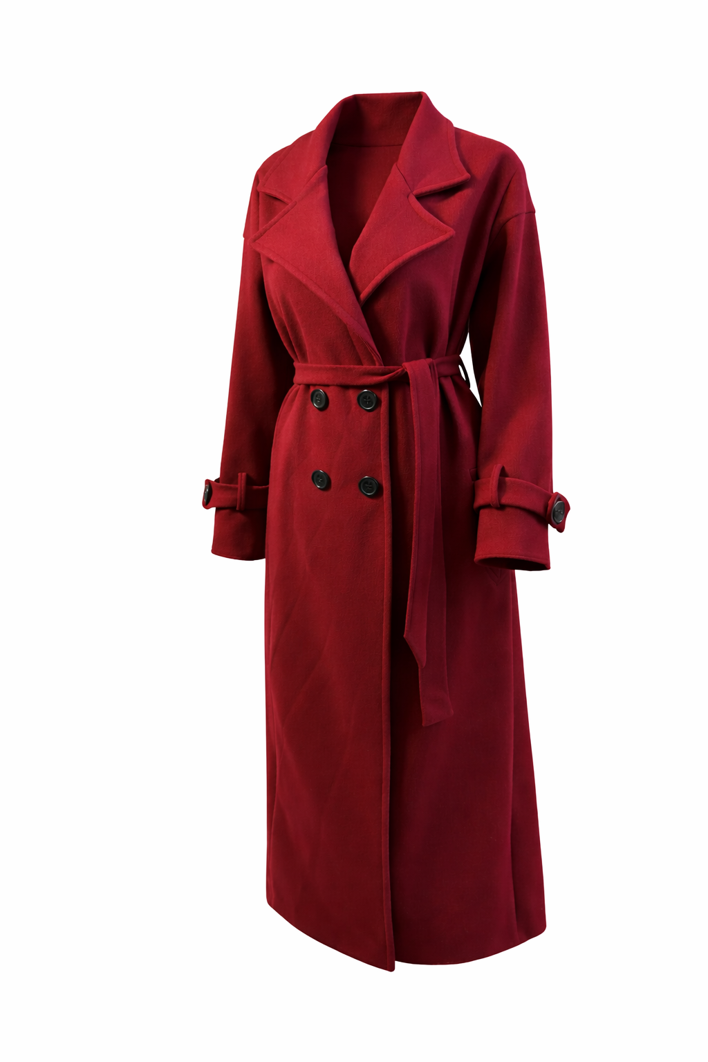 Nieuwe dames lange jas bordeaux one size New women’s long coat bordeaux one size