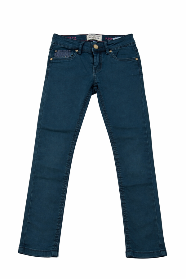 Meisjes jeans blauw maat 116 slim fit / Girls blue jeans size 116 slim fit