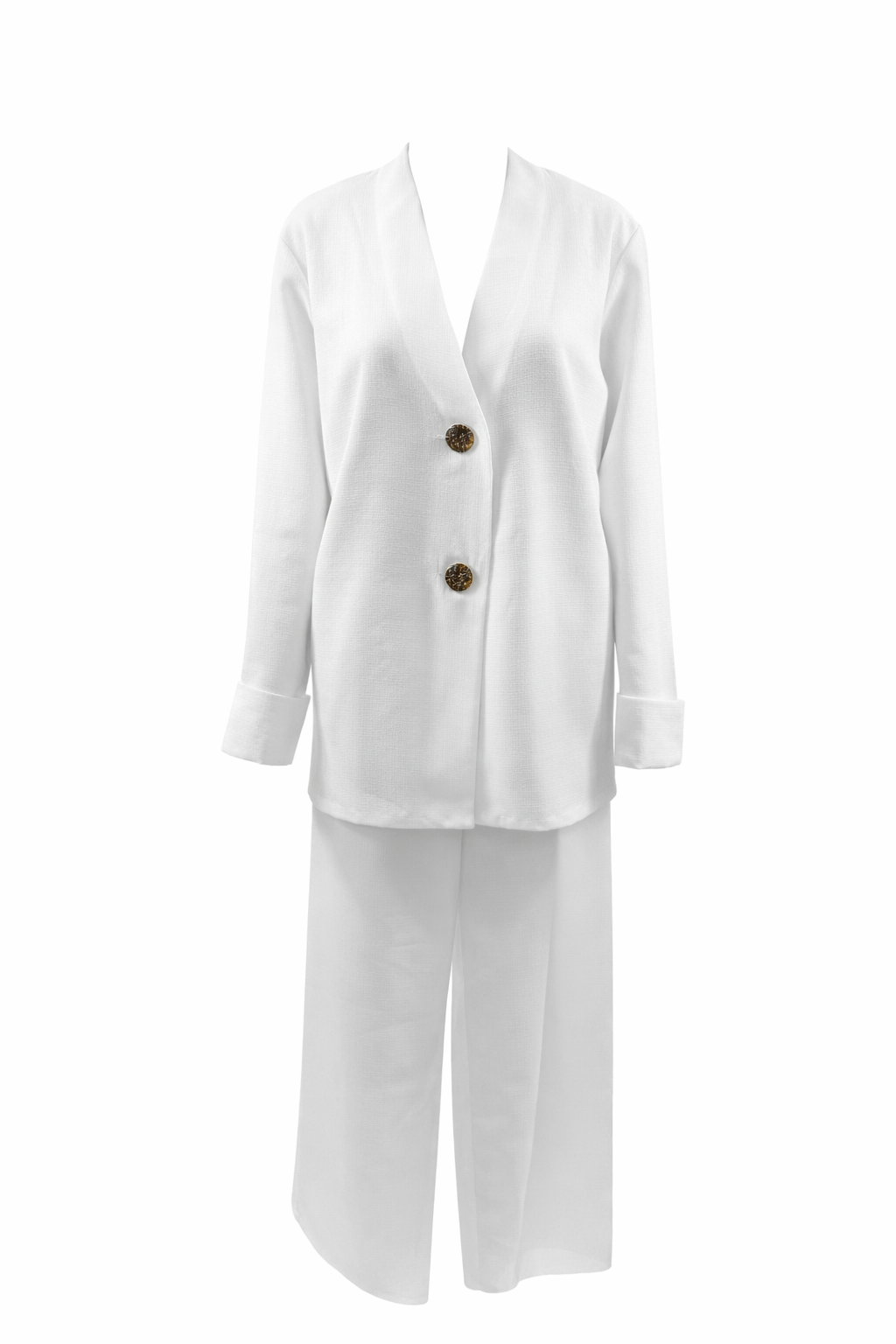 2-delige dames set blazer + pantalon wit – one size – nieuw 2-piece women’s set blazer + trousers white – one size – new