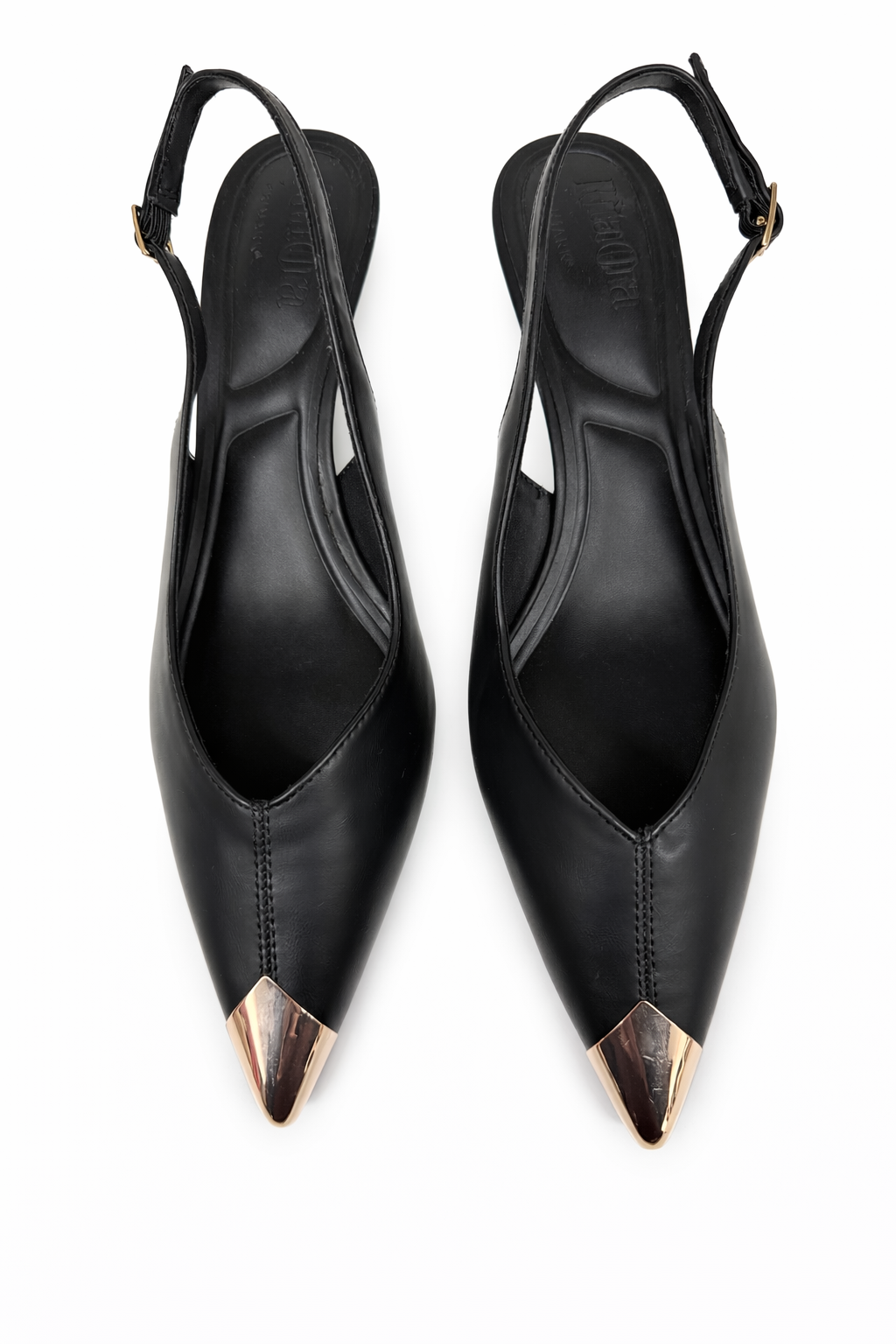 Primark zwarte slingback pumps met goud detail – maat 39 Primark black slingback pumps with gold detail – size 39
