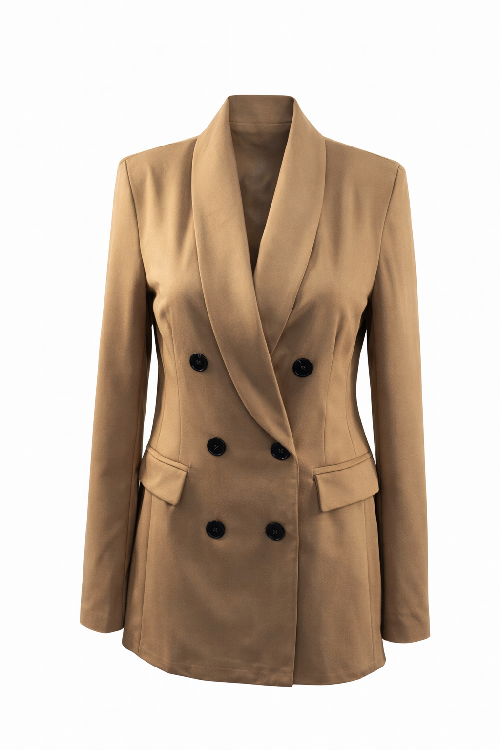 Taupe getailleerde blazer dames maat M | Taupe fitted blazer women size M