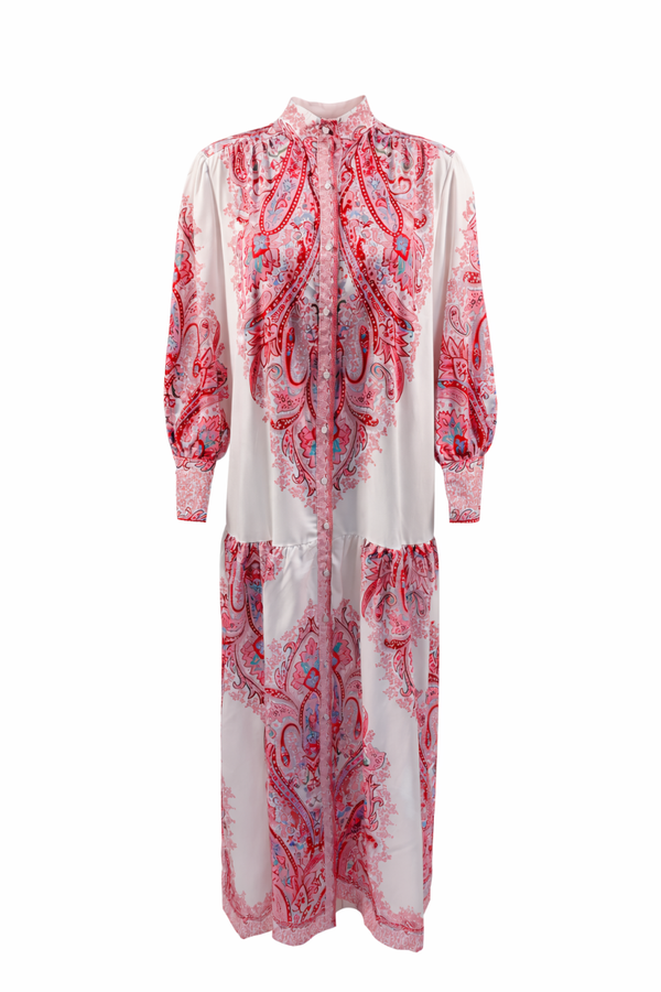 Paisley Jurk – Wit/Rood (L) Paisley Dress – White/Red (L)
