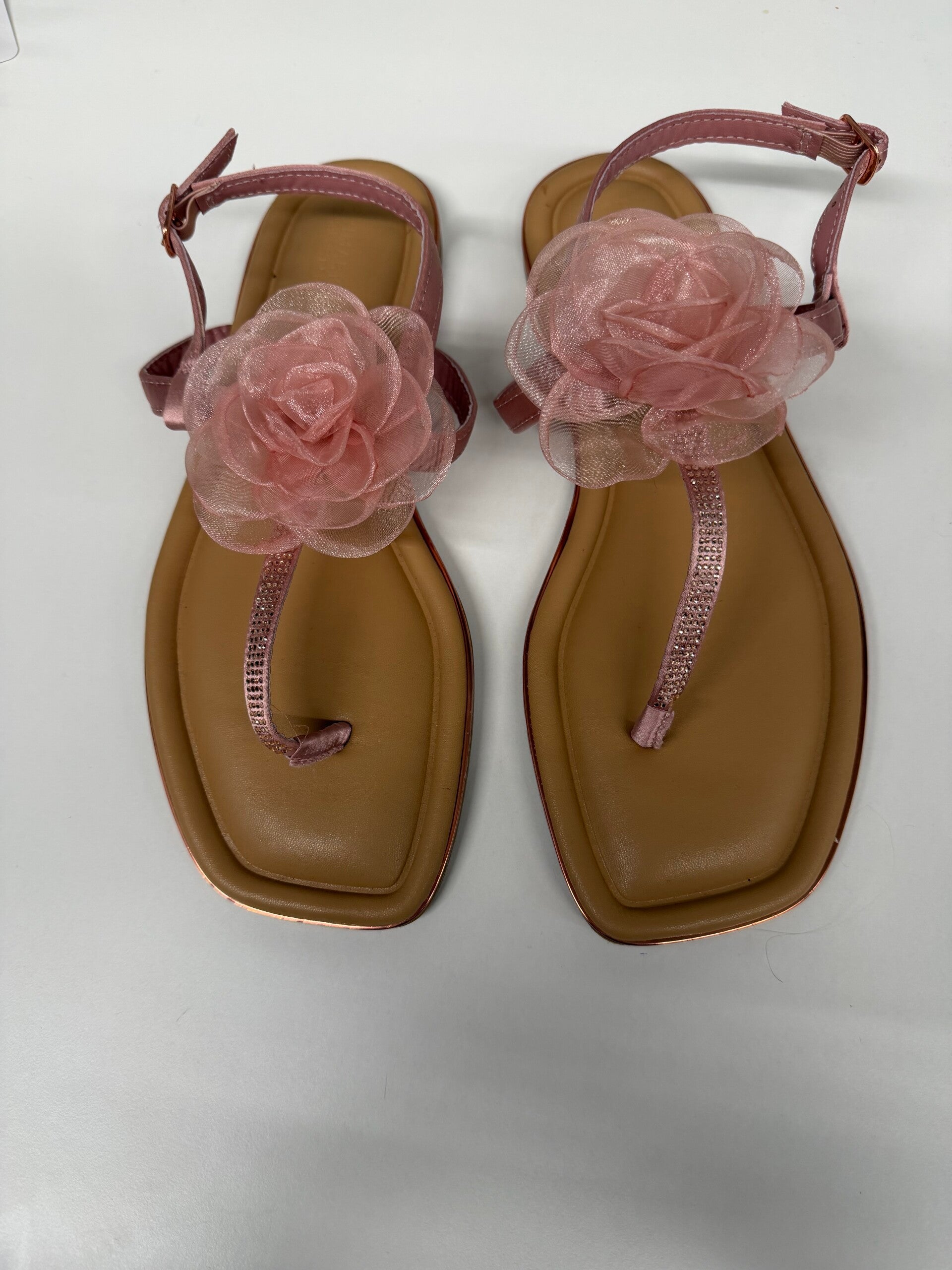 Dames Bloem Sandalen – Roze (Nieuw) Flower Sandals – Pink (New)