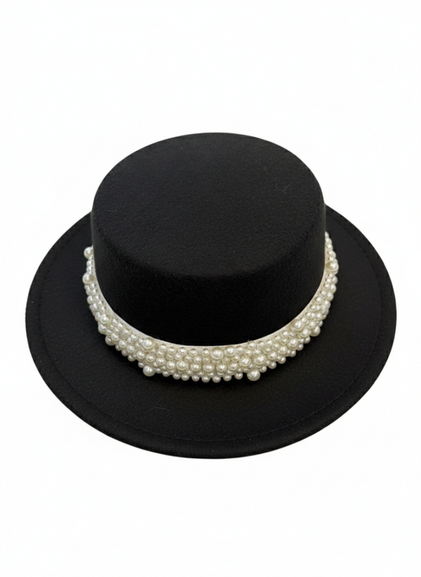 Shein dames hoed zwart met afneembare ketting – nieuw Shein women’s hat black with detachable chain – new