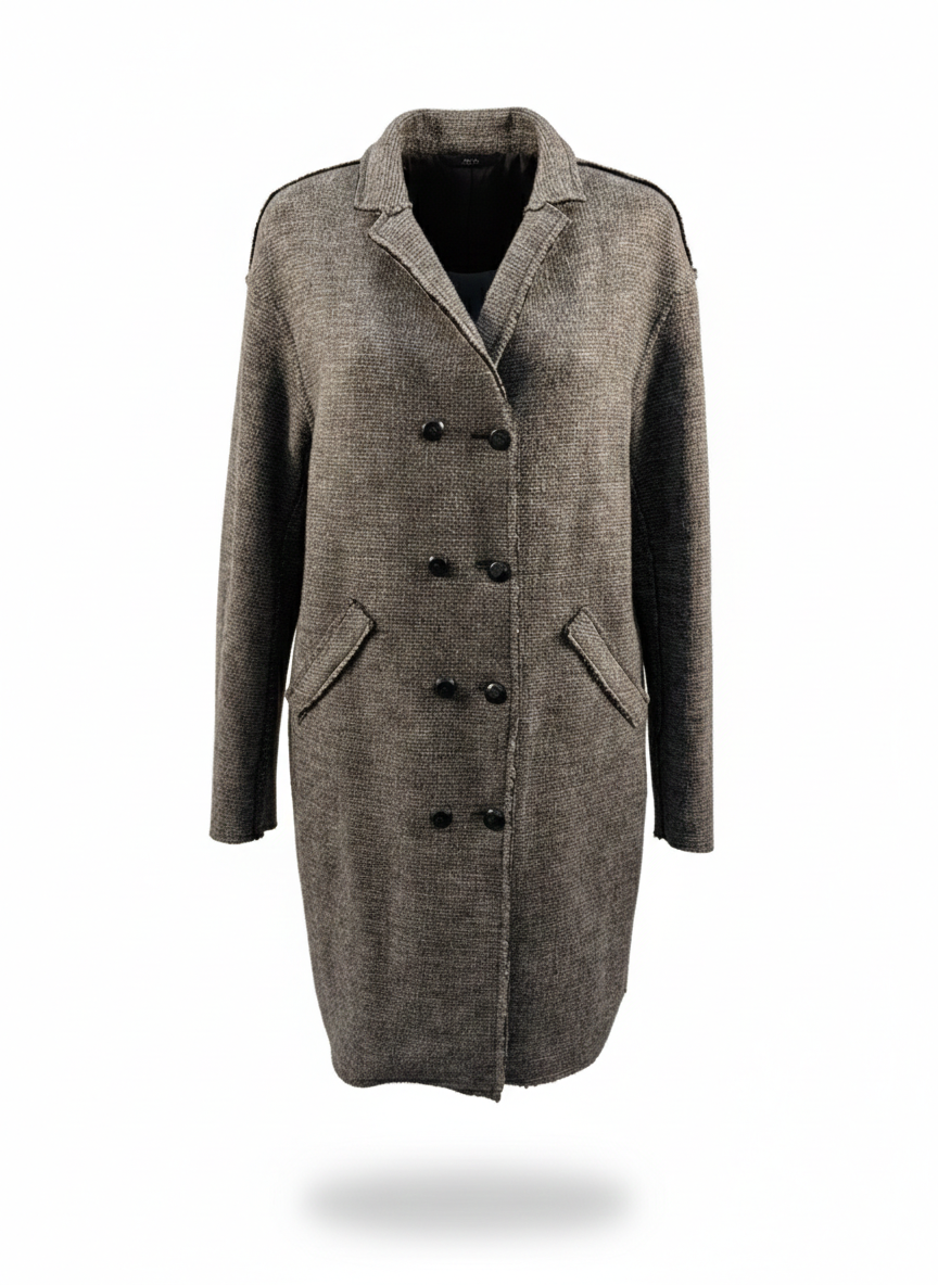 Zara lange mantel zwart – maat L heel goede staat - Zara long coat black – size L good condition