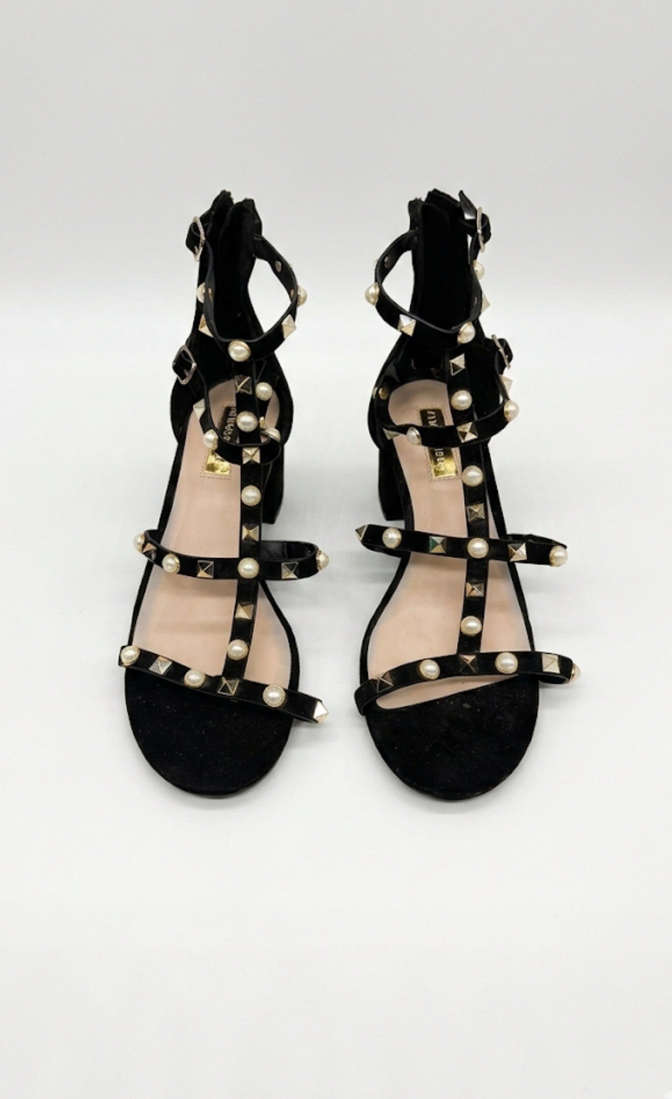 Primark hakken zwart studs parels maat 39 Primark heels black studs pearls size 39