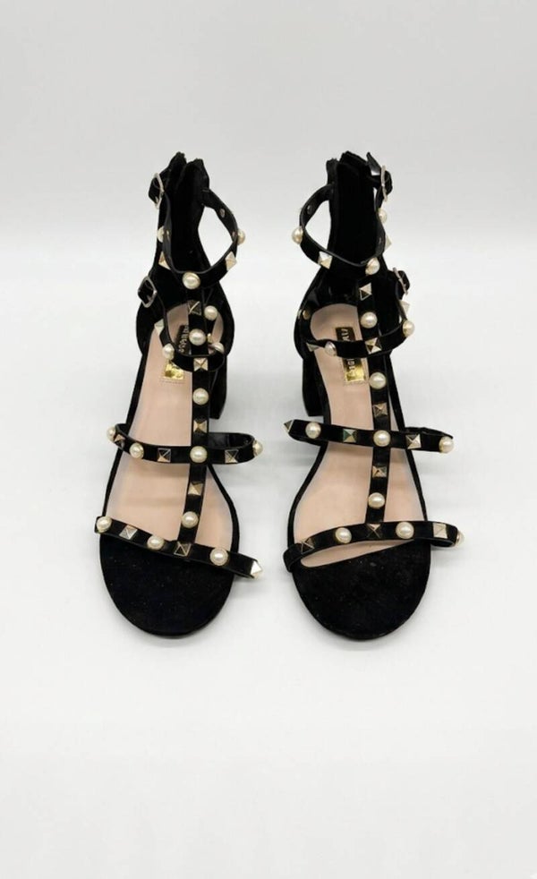 Primark hakken zwart studs parels maat 39 Primark heels black studs pearls size 39