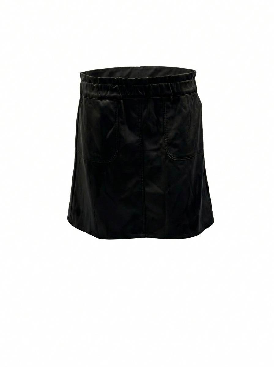 Primark meisjes nepleren rok zwart maat 164 heel goed | Primark girls faux leather skirt black size 164 very good condition