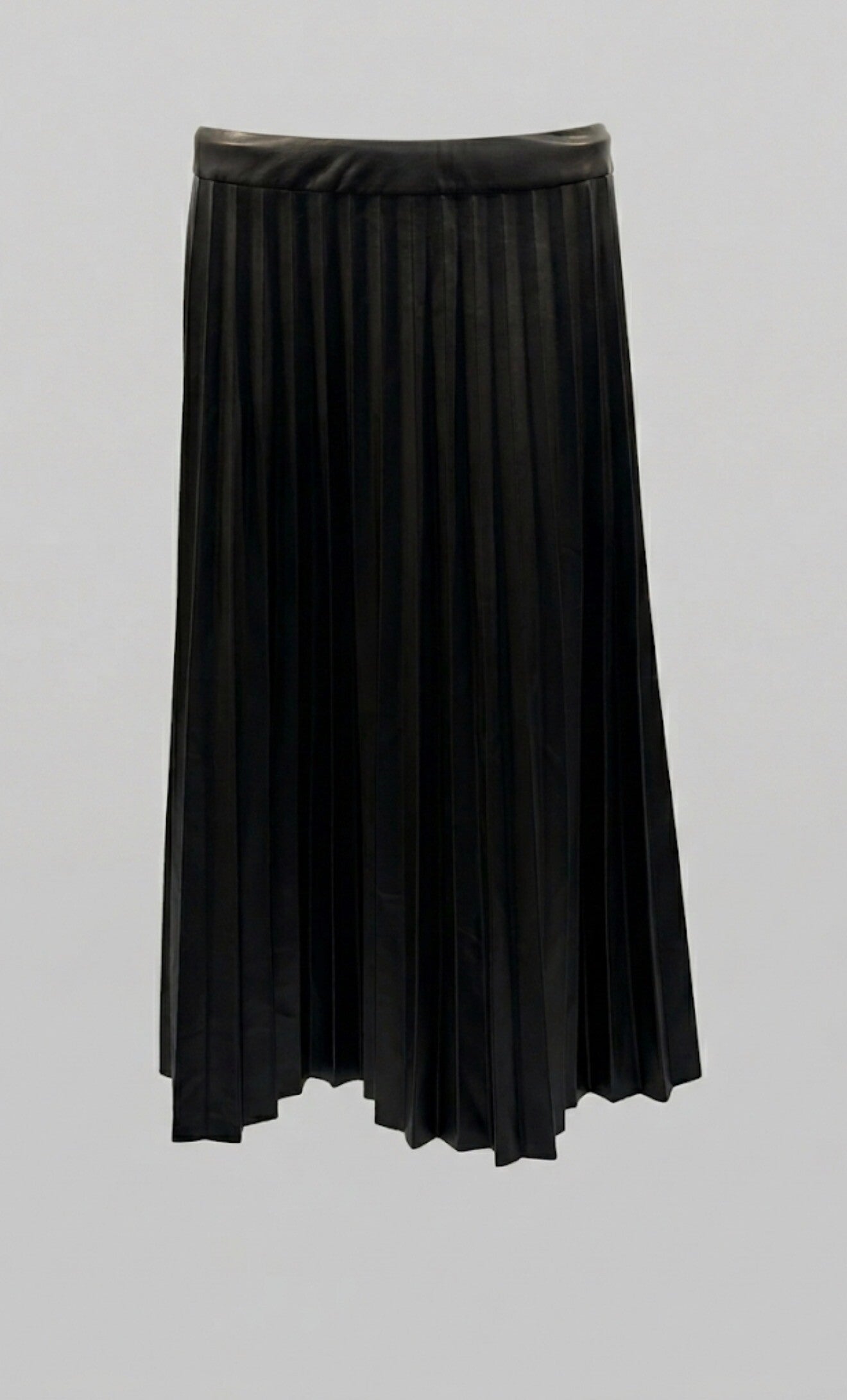 Primark plissé nepleren rok zwart maat 40 | Primark pleated faux leather skirt black size 40