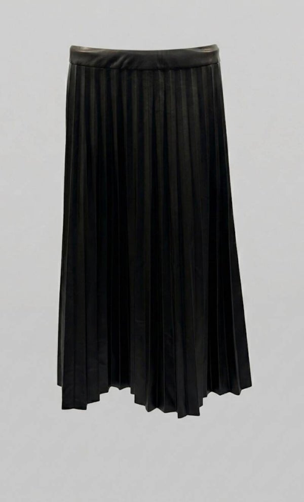 Primark plissé nepleren rok zwart maat 40 | Primark pleated faux leather skirt black size 40