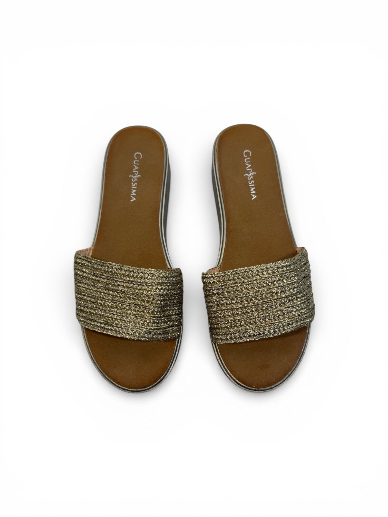 Cuapissima goudkleurige slippers maat 39 - Cuapissima gold colored slippers size 39