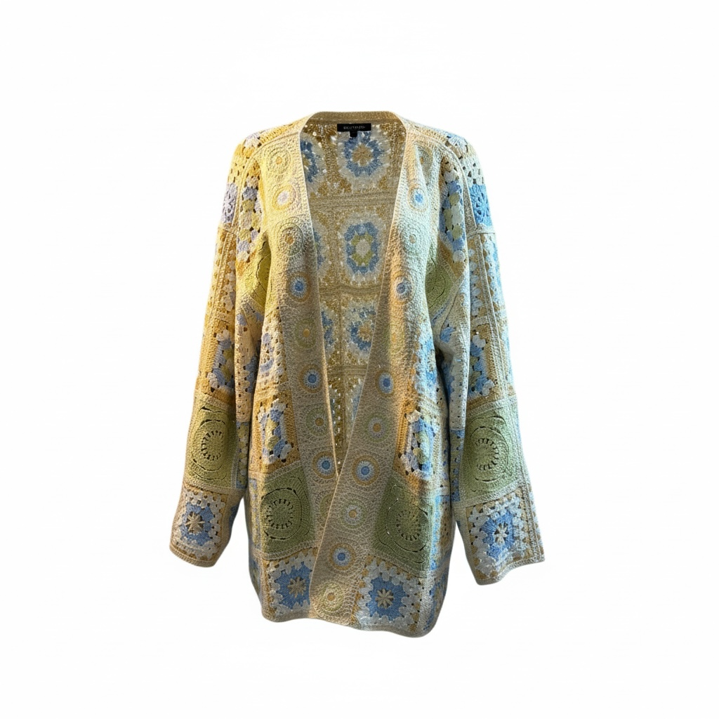 Dames gebreid vest groen 1 maat / Women’s knitted cardigan green one size