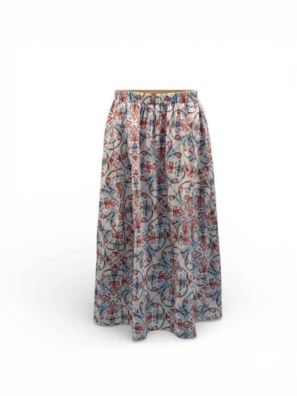Mango lange rok met motief maat L | Mango long patterned skirt size L