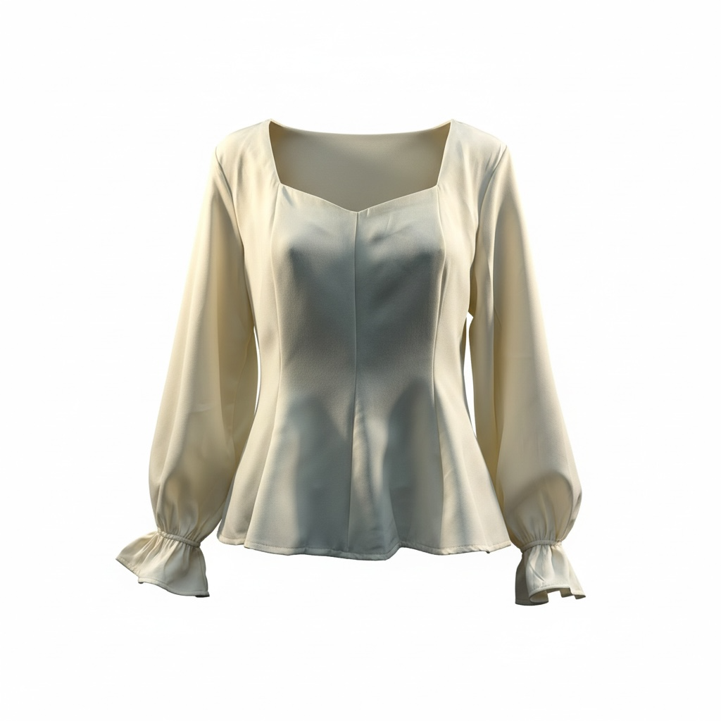Shein blouse beige maat L mooie mouwdetails | Shein blouse beige size L beautiful sleeve details