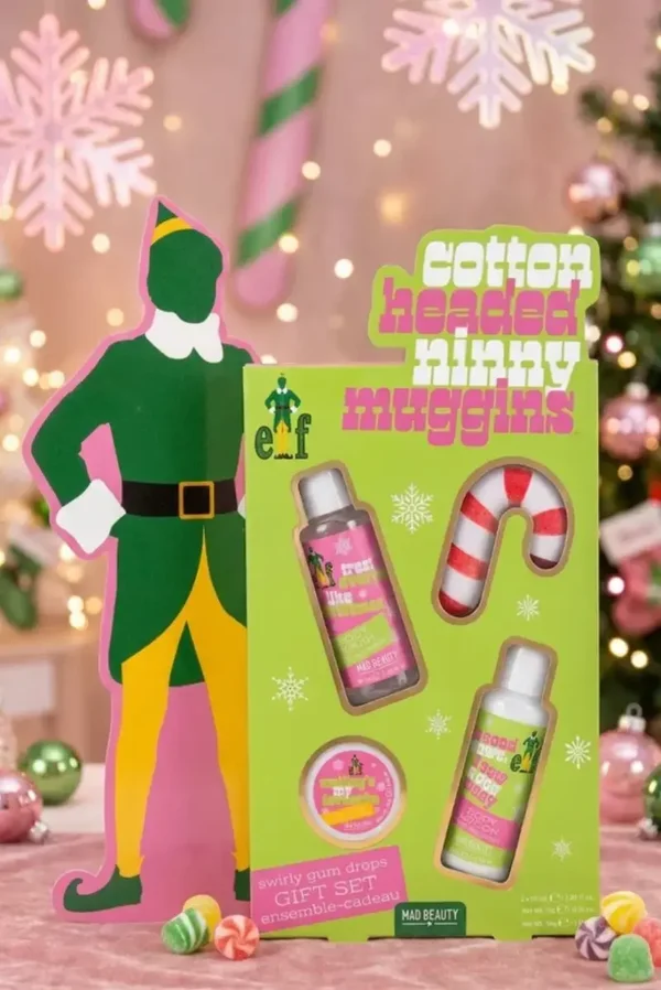 Elf christmas candy cane gift set