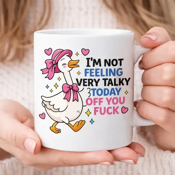 Off you duck mug