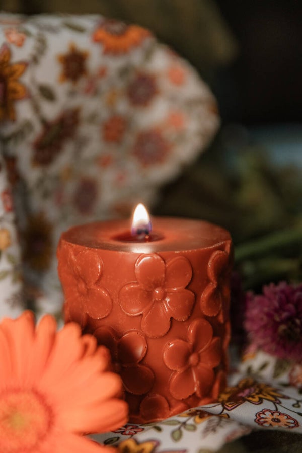 Soya kaars: Grote bloemen