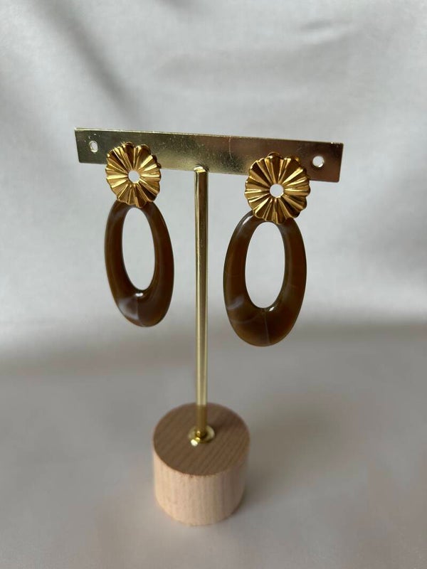 Oorbellen statement bruin