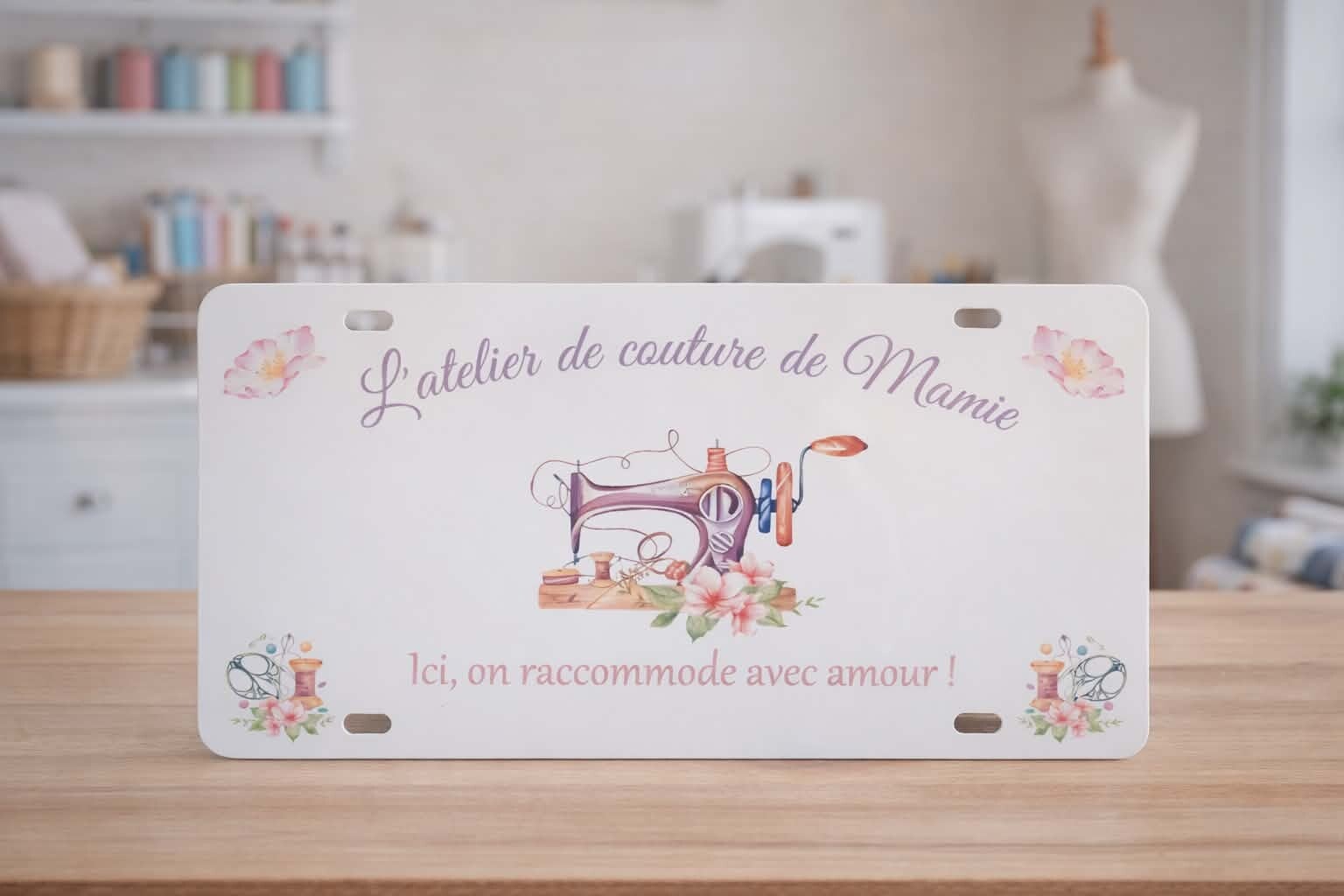 Plaque d'immatriculation personnalisée - Modèle couture