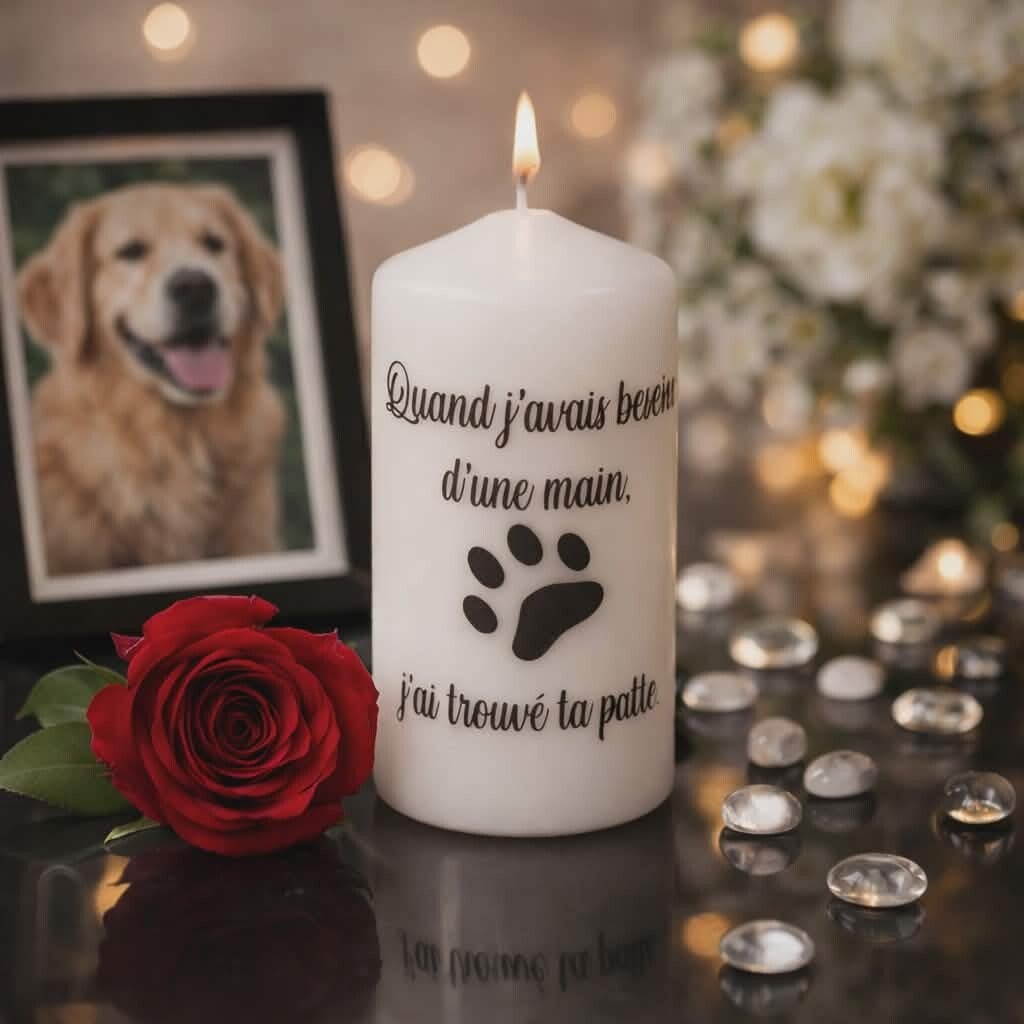 Bougie personnalisée - Animaux - Modèle empreinte de chien