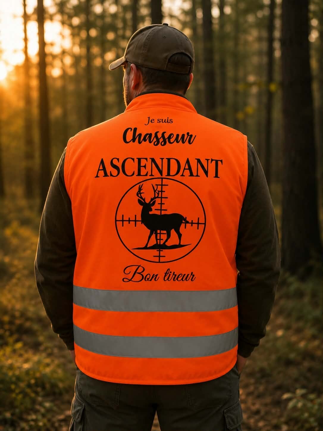 Gilet de sécurité personnalisé - Modèle cerf dans cible