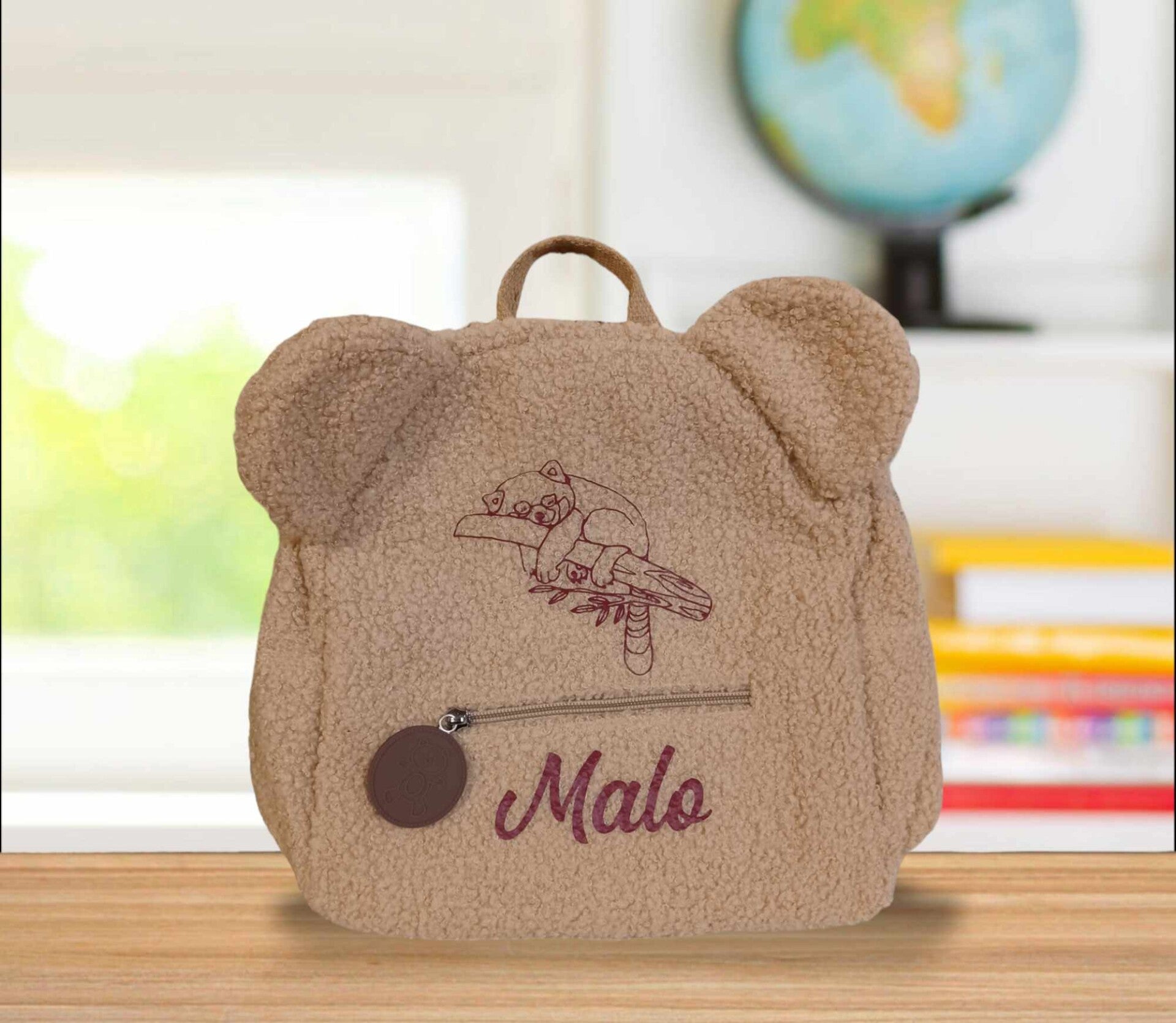 Sac à dos ourson personnalisé  - Modèle panda roux