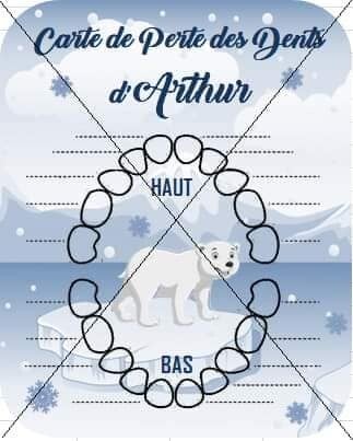 Carte à dents personnalisée - Modèle ours polaire