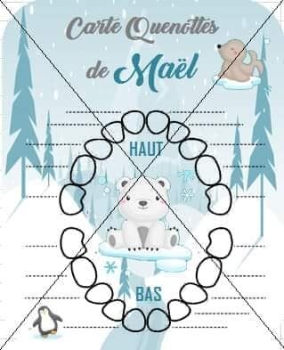 Carte à dents personnalisée - Modèle animaux banquise